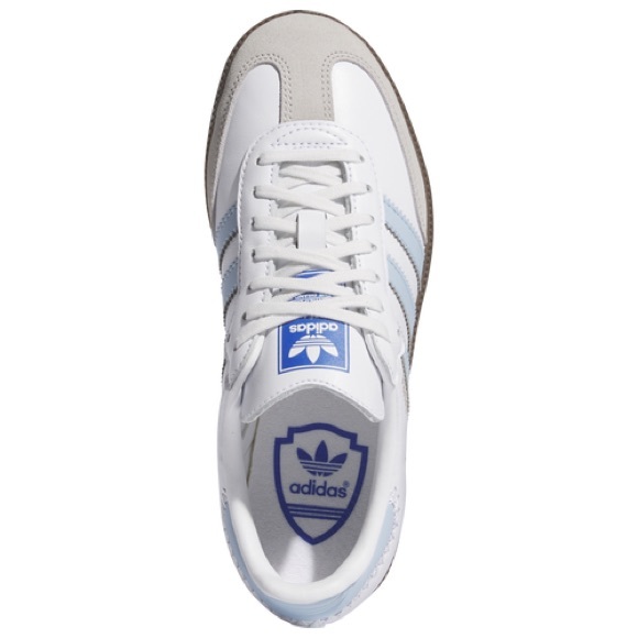 adidas Samba OG Big Kid 'White/Clear Sky/Blue/ Gum' GS 4.5Y-7Y Fit Women 6-8.5 - Picture 8 of 9